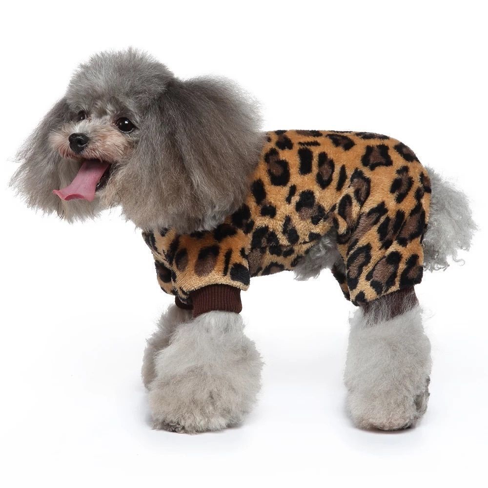 Plush Leopard Pet Pajamas